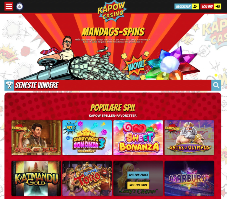 Kapow casino hjemmeside