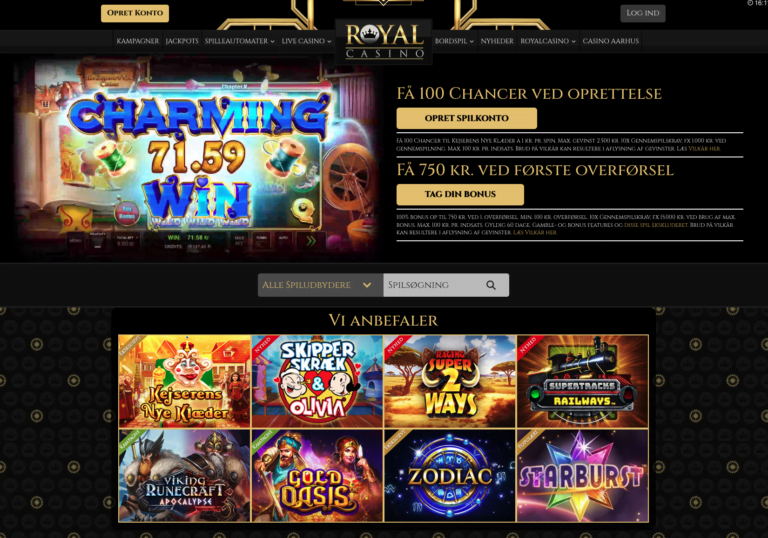Royal Casino hjemmesidedesign